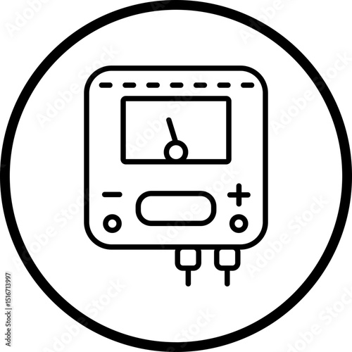 Voltmeter Line Icon Style