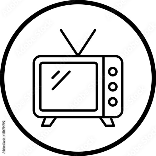Television Line Icon Style