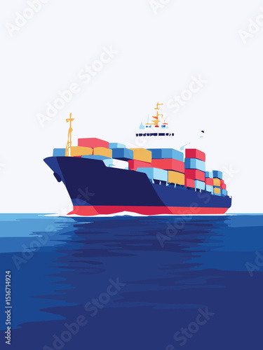 cargo ship in the sea
