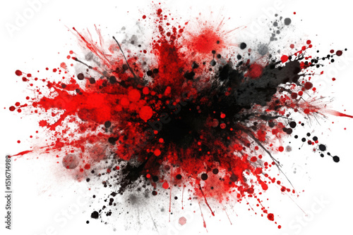 An abstract explosion of vibrant red and black hues, creating a dynamic and energetic visual that evokes passion and intensity.