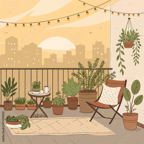 living room with a balcony