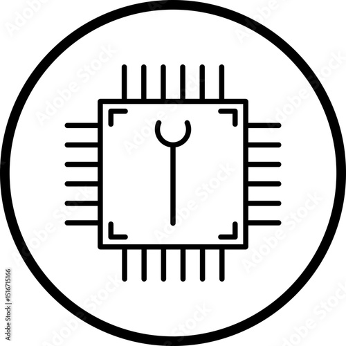 Processor Line Icon Style