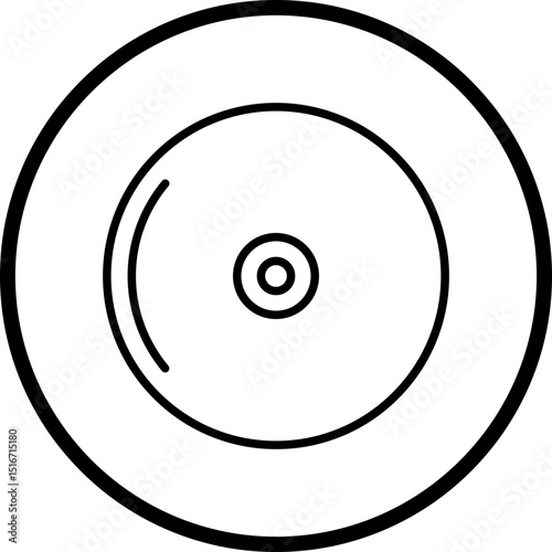 CompactDisk Line Icon Style