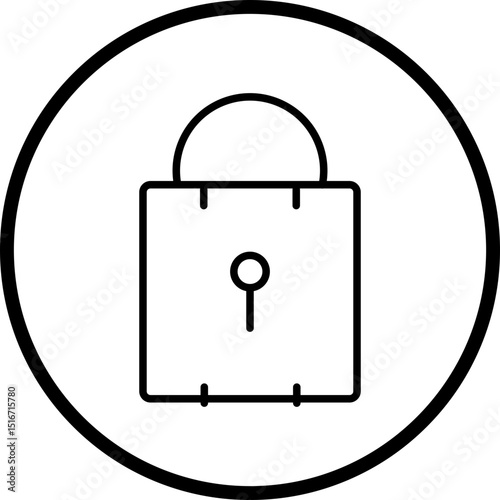 Cyber Security Line Icon Style
