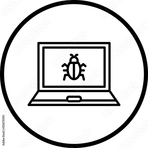 Malware Line Icon Style
