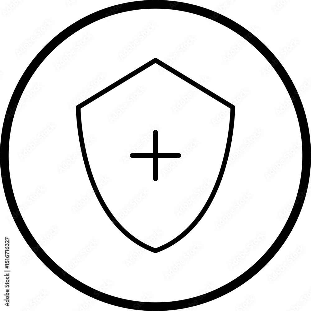 Shield Line Icon Style Shield Line Icon Style