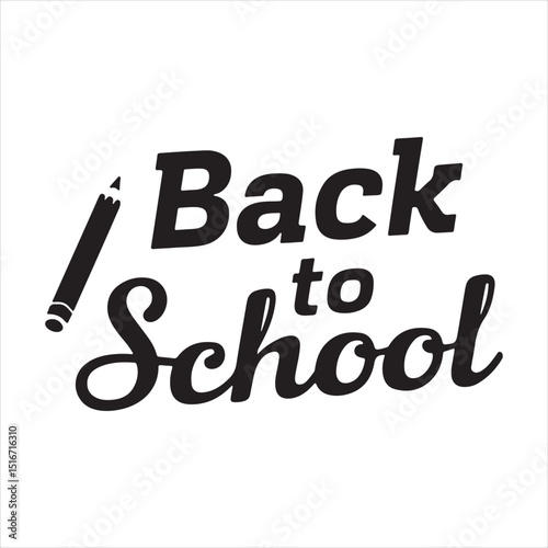 Back to School Lettering: Educational Message with Pencil for Academic Welcome

