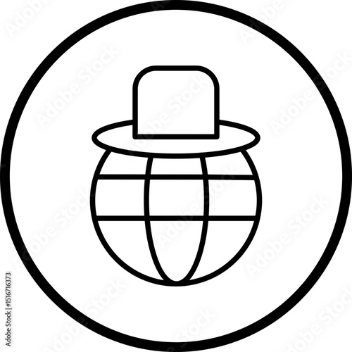 Dark Web Line Icon Style