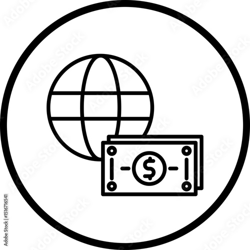 Global Business Line Icon Style