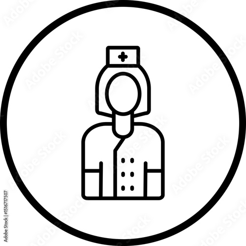 Nurse Line Icon Style