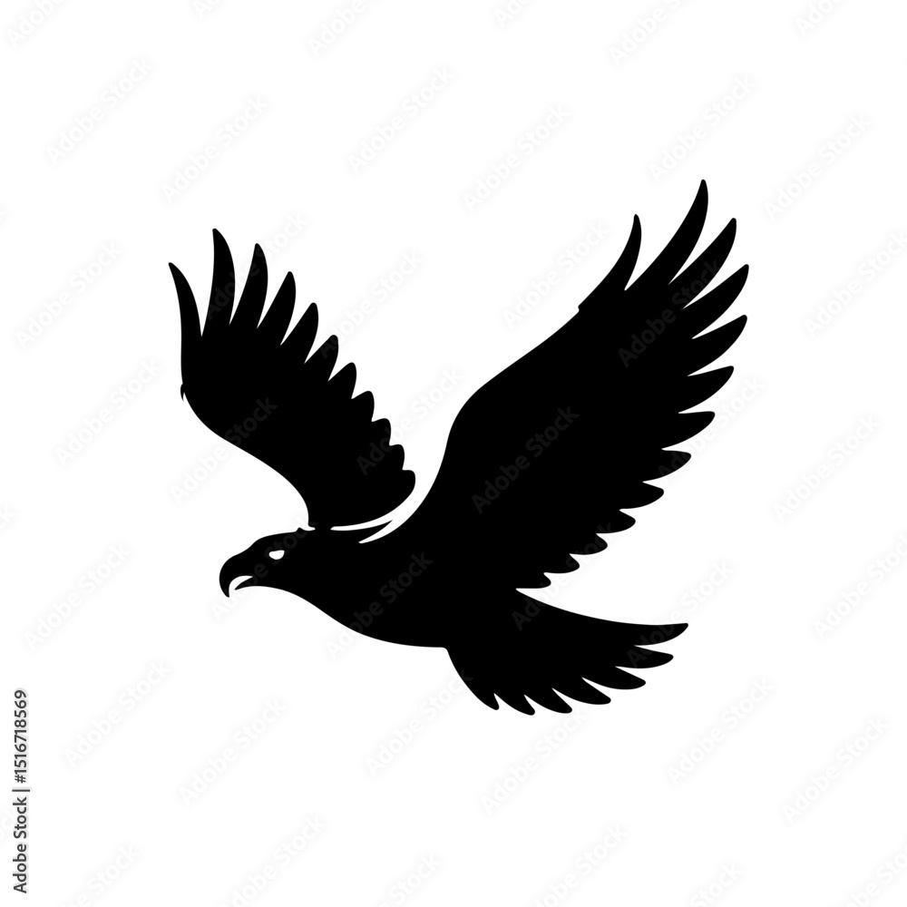 Obraz premium Soaring Bald Eagle Vector Art - Wildlife Silhouette