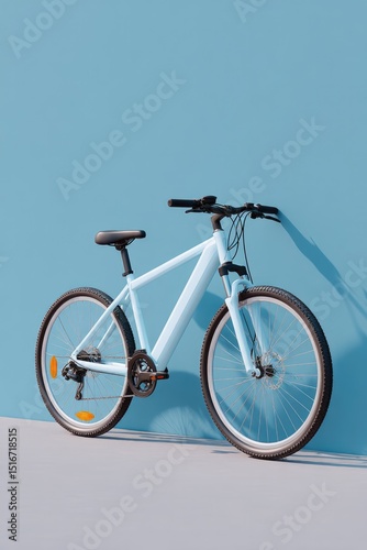 of sleek modern electric bicycle on neutral background