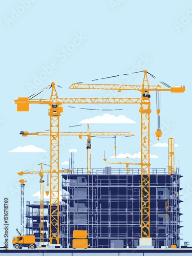 construction site with cranes