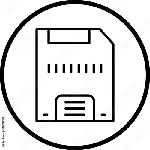 Floppy Disk Line Icon Style