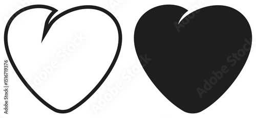 Heart Silhouette Dual Icon Design.