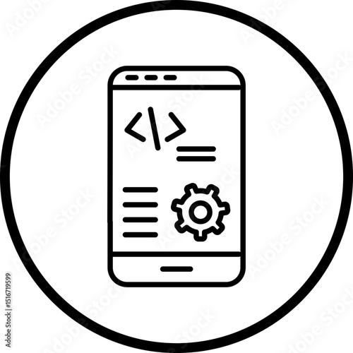 App Development Line Icon Style