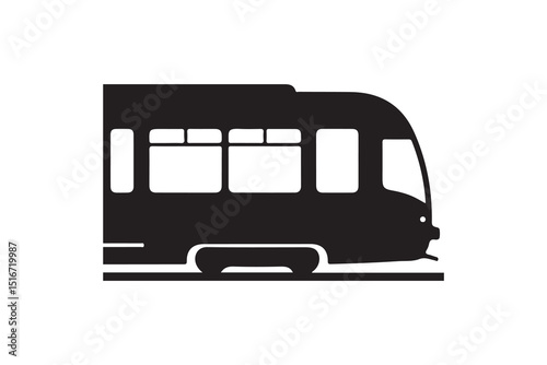Red London public transport bus, vintage vector illustration isolated on white background