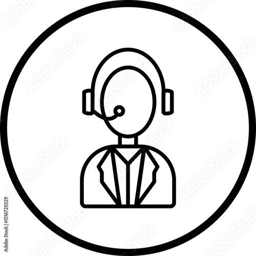 Customer Service Line Icon Style