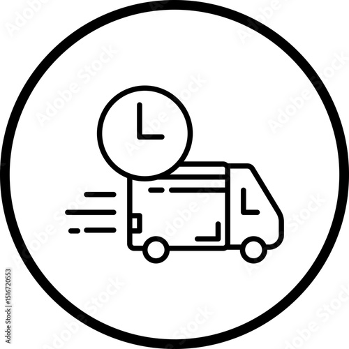 Fast Delivery Line Icon Style
