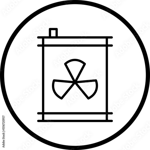 Nuclear Waste Line Icon Style