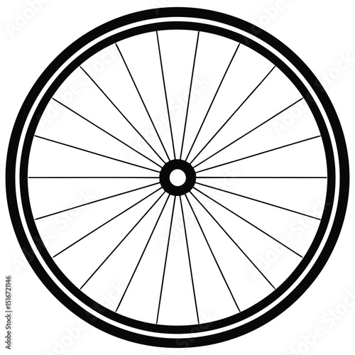 bicycle wheel on white background