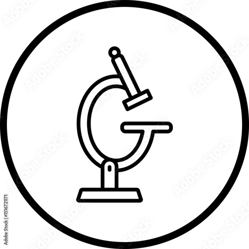 Miscroscope Line Icon Style