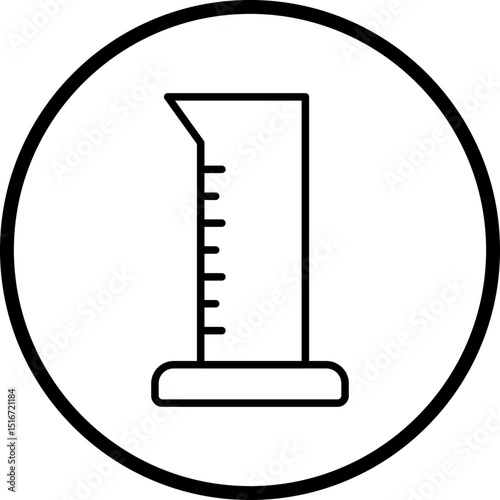 Graduated Cylinder Line Icon Style