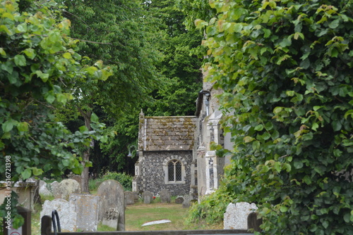 A view of a Norfolk countryside churchyard 