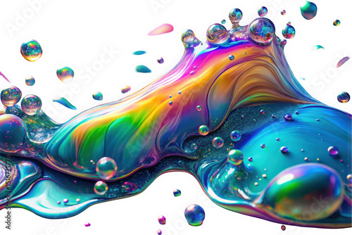 A vibrant swirl of colorful bubbles in rich shades of blue, purple, and yellow, creating a dynamic and mesmerizing liquid texture that captivates the viewer.