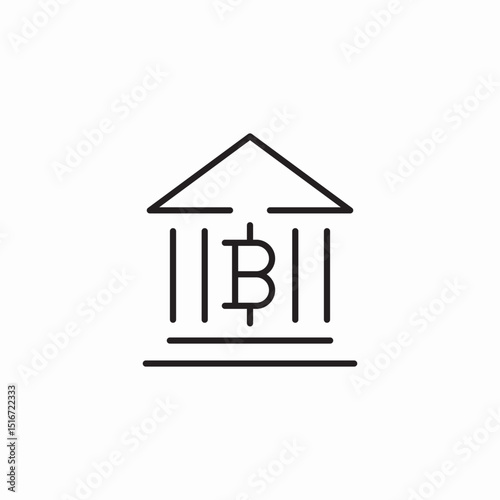 bitcoin bank icon sign vector