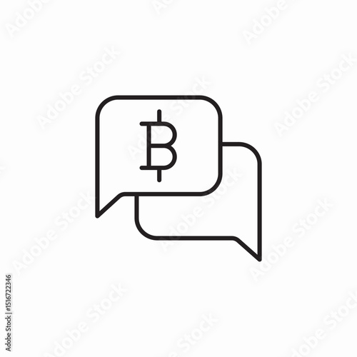 bitcoin chat icon sign vector