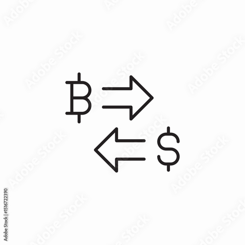bitcoin exchange icon sign vector