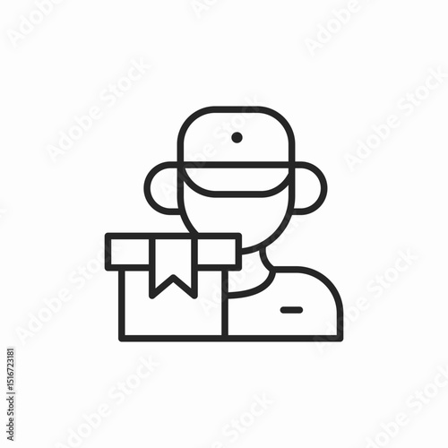 delivery guy icon sign vector