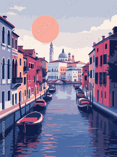 venice canal and gondola