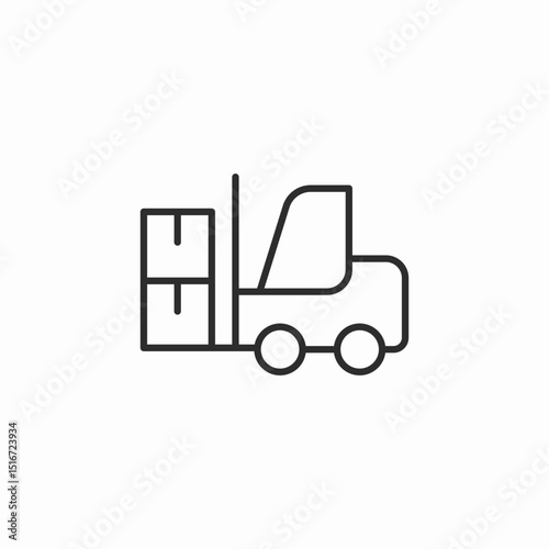 forklift load warehouse icon sign vector