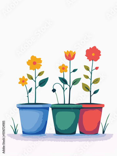 flowers in pots