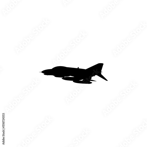 Silhouette of the Jet Fighter, Fighter aircraft are military aircraft designed primarily for air-to-air combat. Vector Illustration