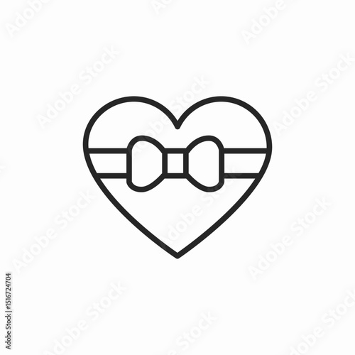 heart shape chocolate box icon sign vector