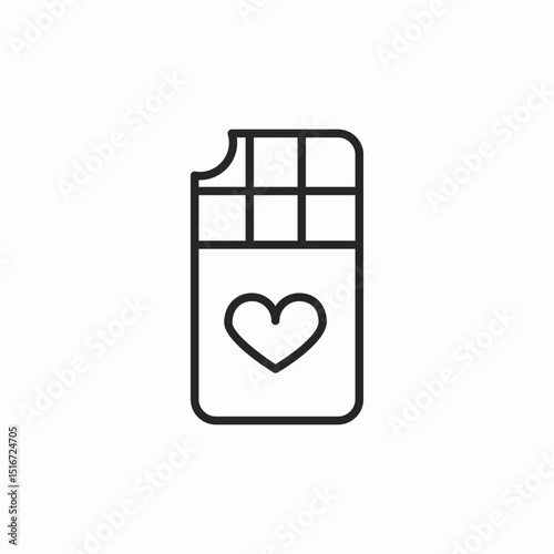 heart love chocolate bar icon sign vector