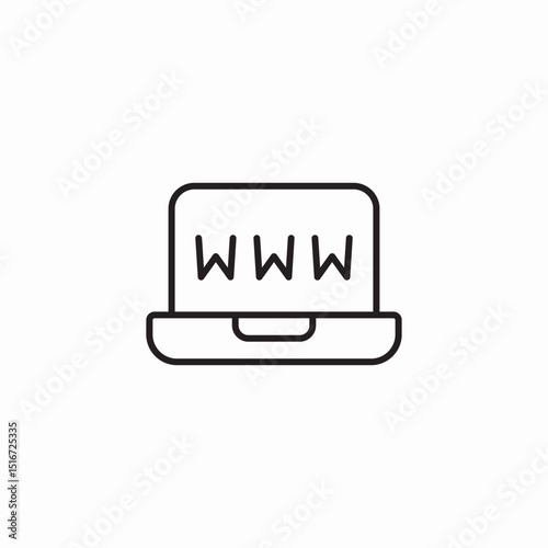 laptop www icon sign vector