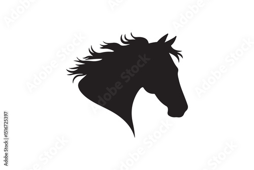 Black horse head silhouette vector design symbol