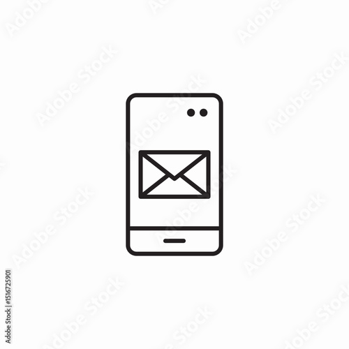 mobile inbox icon sign vector