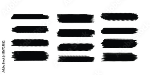 Horizontal dry brush strokes in uniform rows, ideal for web banners, typography underlines, digital poster graphics, and bold editorial design overlays with textured ink character