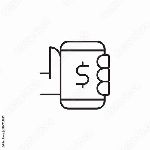 mobile money icon sign vector