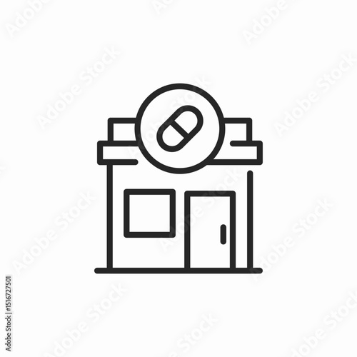 pharmacy store icon sign vector