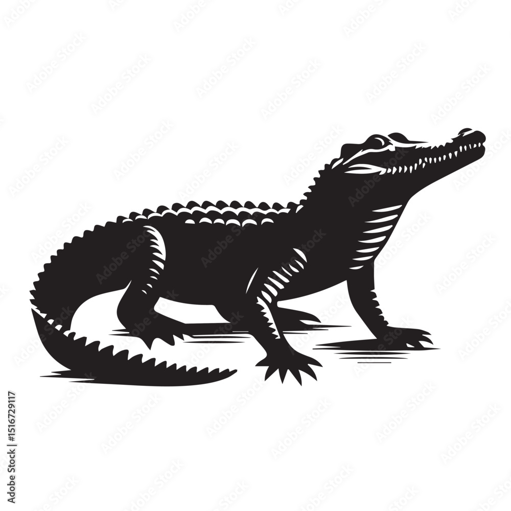 Fototapeta premium Crocodile high quality black vector