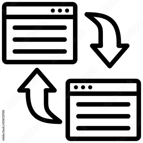 Information Flow Outline Icon