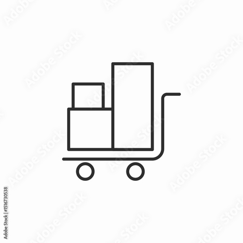 warehouse trolley icon sign vector