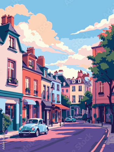 street in the paris city