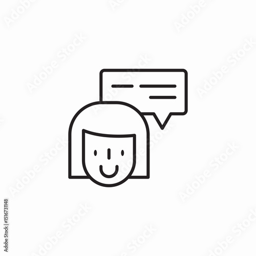 woman chat icon sign vector